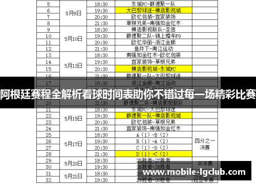 阿根廷赛程全解析看球时间表助你不错过每一场精彩比赛